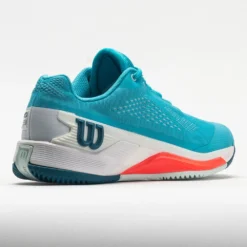 Wilson Rush Pro 4.0 Women's Scuba Blue/White/Fiery Coral -Sport Fit Shoes Shop 116940 6